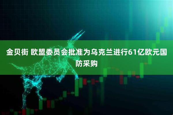 金贝街 欧盟委员会批准为乌克兰进行61亿欧元国防采购